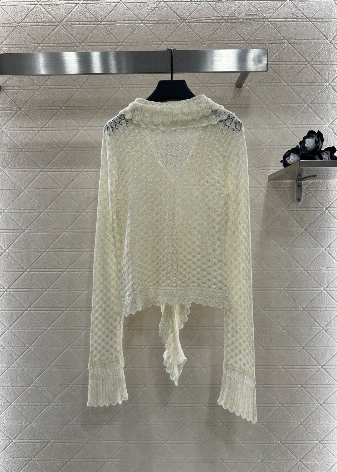 25fw Detachable lace knit top