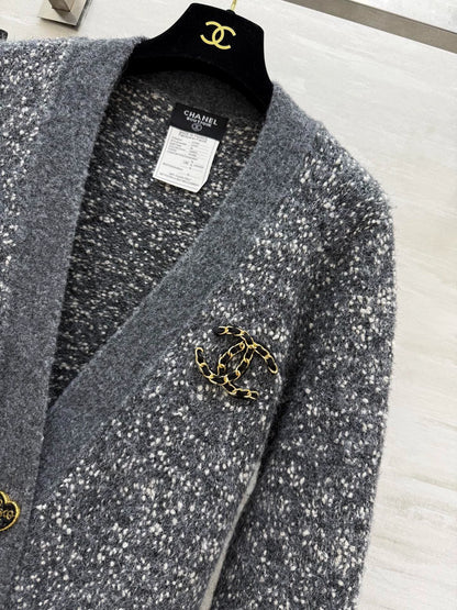 Wool knitted cardigan jacket
