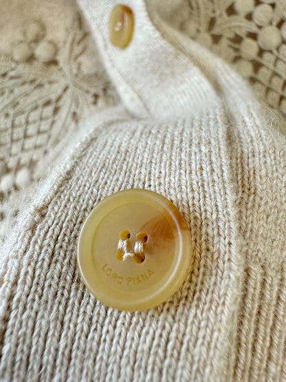 Hollow embroidery cashmere cardigan