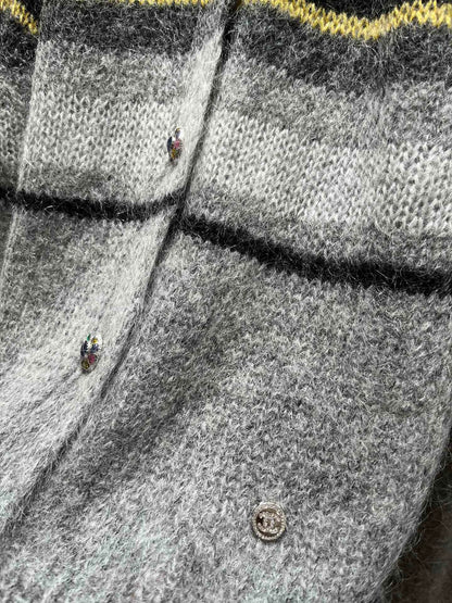 Striped mohair cardigan