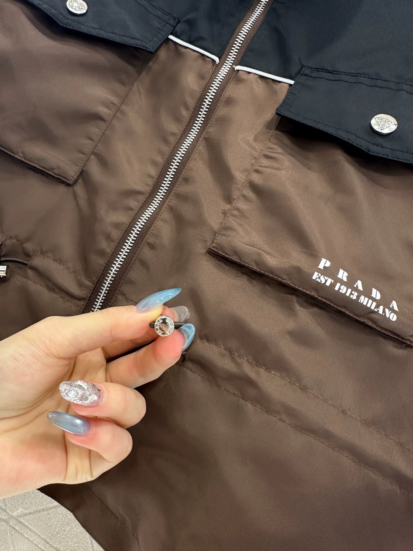 25fw Color blocking drawstring jacket jacket