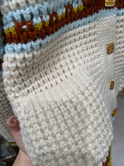 Vintage striped knitted cardigan