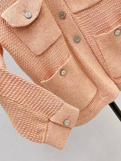 25fw Collar jacket knitted jacket