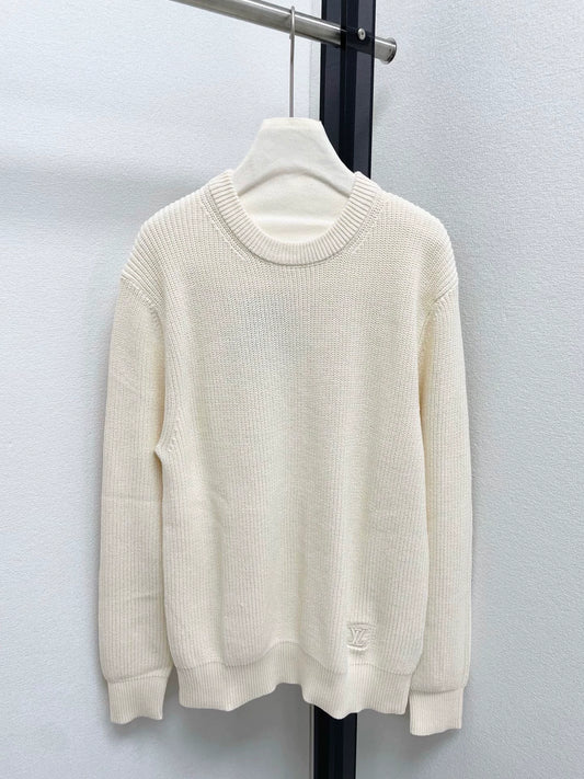 25fw Embroidered plain sweater