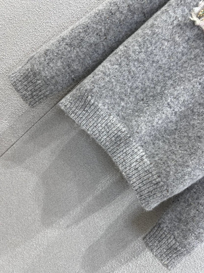 Indian silk patterned wool knit sweater