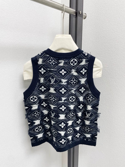 25fw Old flower knitted vest