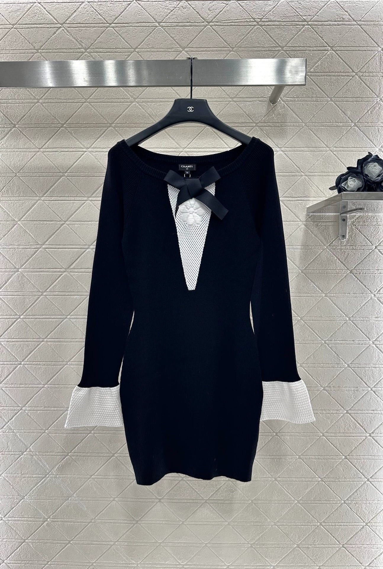 25fw 3D Butterfly Knot Camellia Knitted Skirt