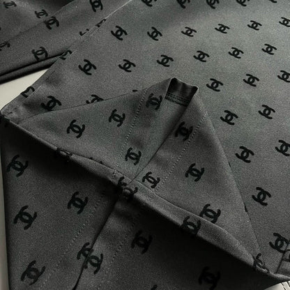 C 25 Classic Flocked Letter Wide Leg Pants