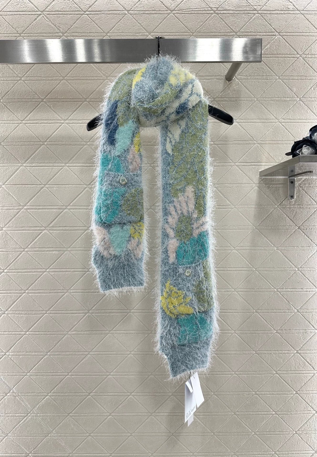 25fw Mohair knitted scarf
