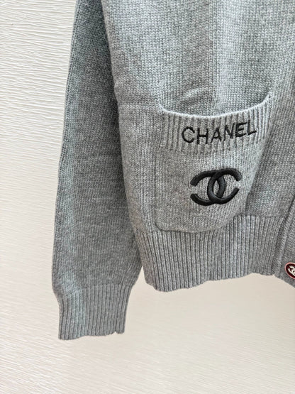 25fw Grey Knitted Cardigan