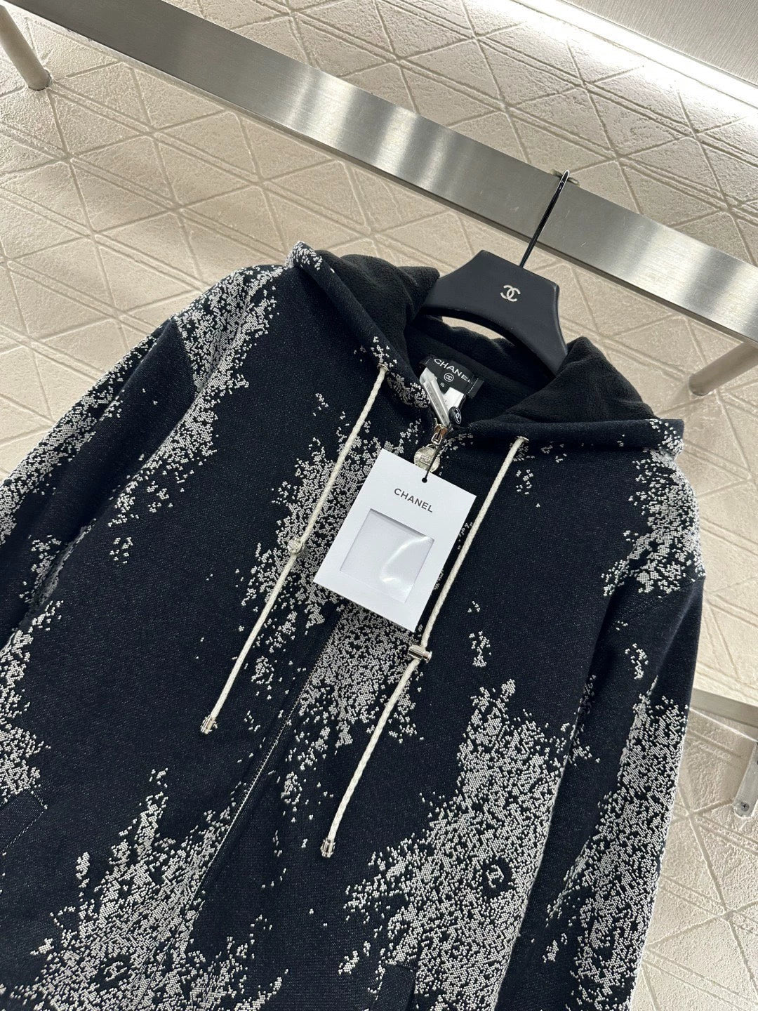 25fw Hooded hook flower and velvet jacket