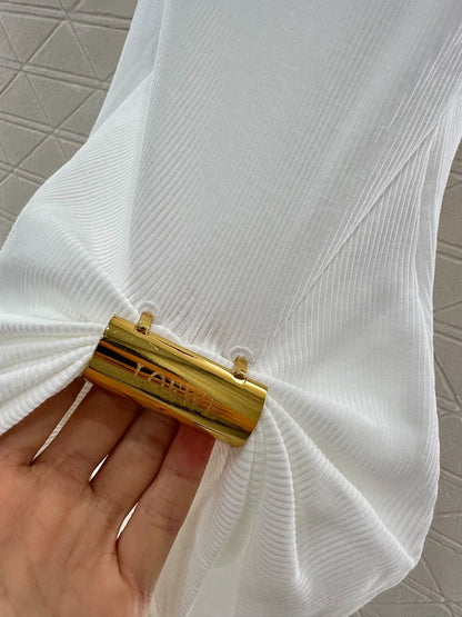 25fw Wrinkled gold buckle vest