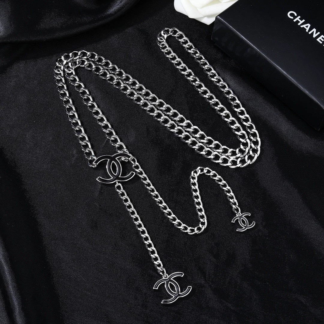 Double C Silver CC Waist Chain