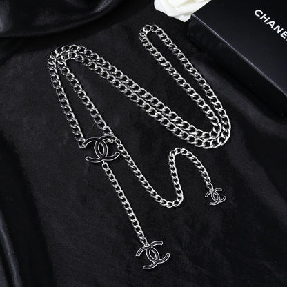 Double C Silver CC Waist Chain