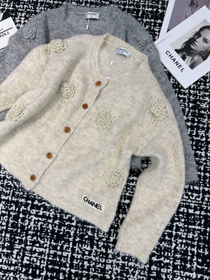 Camellia knitted sweater cardigan (vintage series)