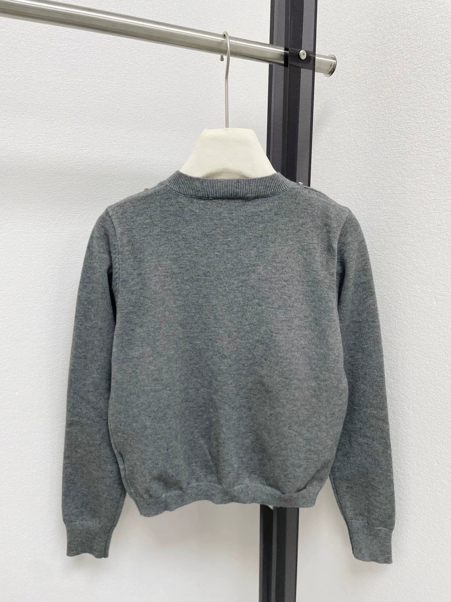 25fw Bow bright diamond knitted cardigan