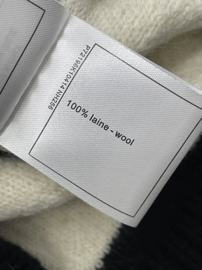 Tengge striped stand up collar cardigan