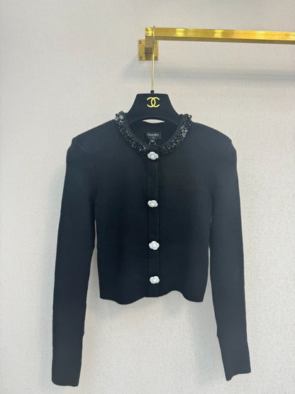 Black knitted cardigan