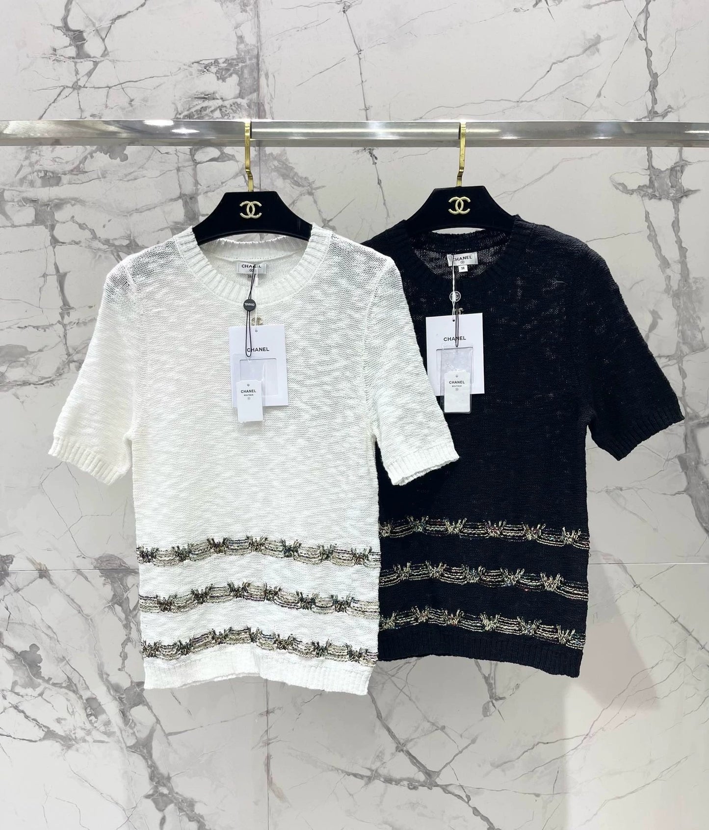 25 new product Embroidered knitted short sleeves