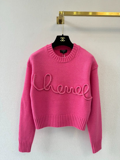 3D letter knitted sweater