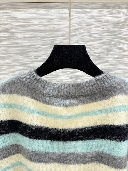 25fw Striped knitted cardigan