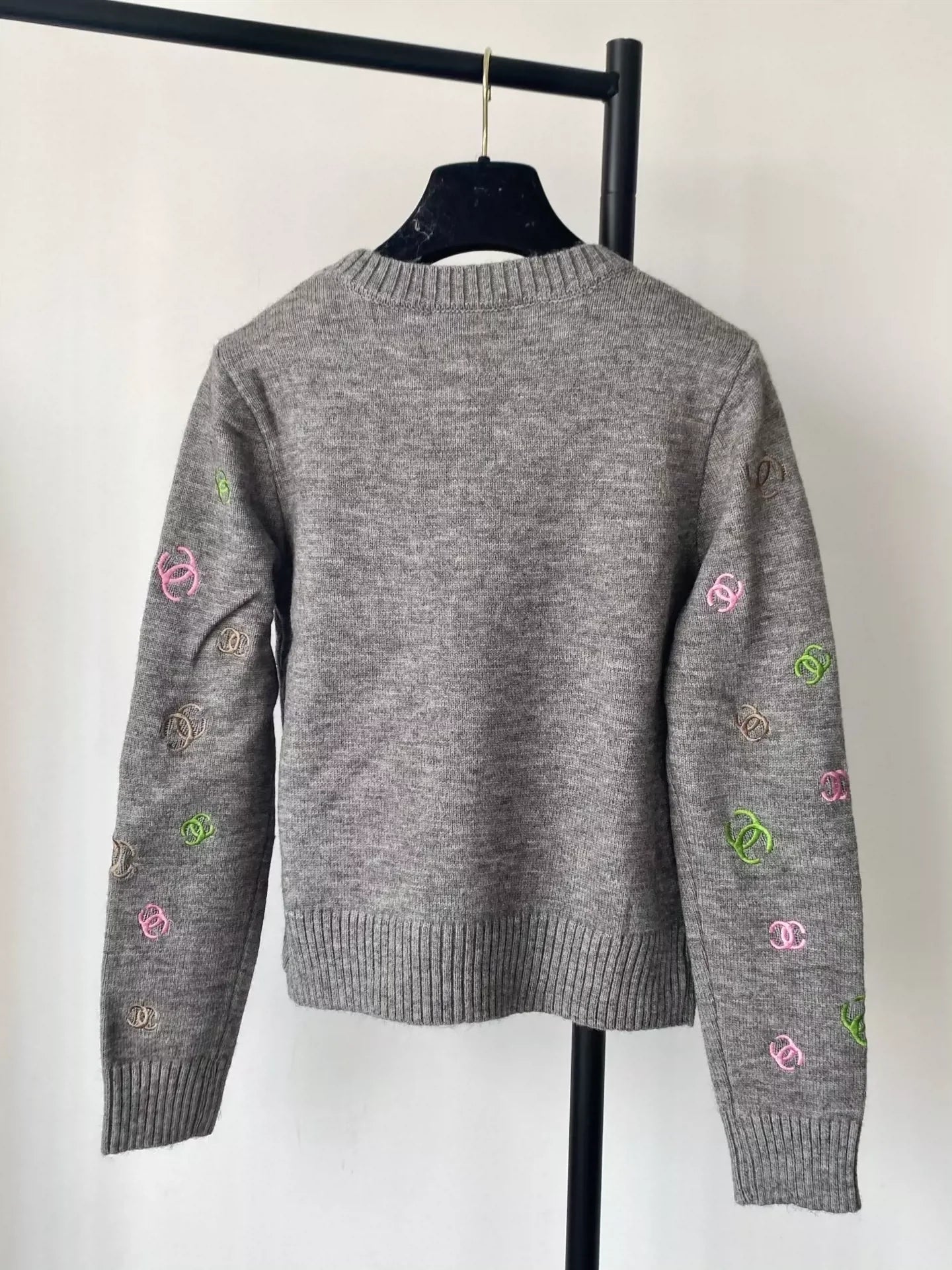 25fw Full printed embroidered sweater