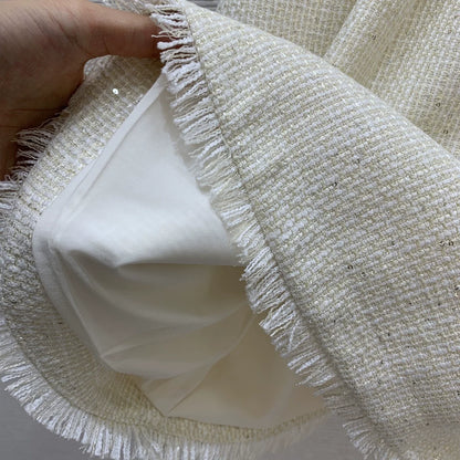 25fw Heavy industry diamond studded bead tassel skirt