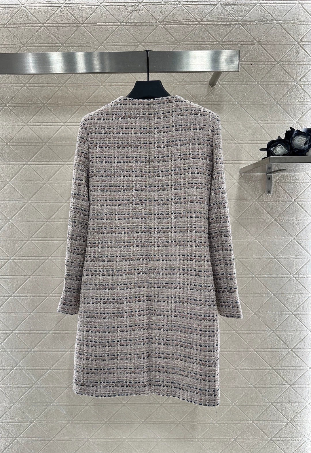 25fw Woolen colored dot dress long coat