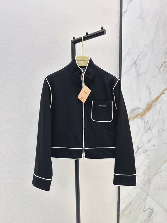 25fw Air layer fabric jacket with trim design