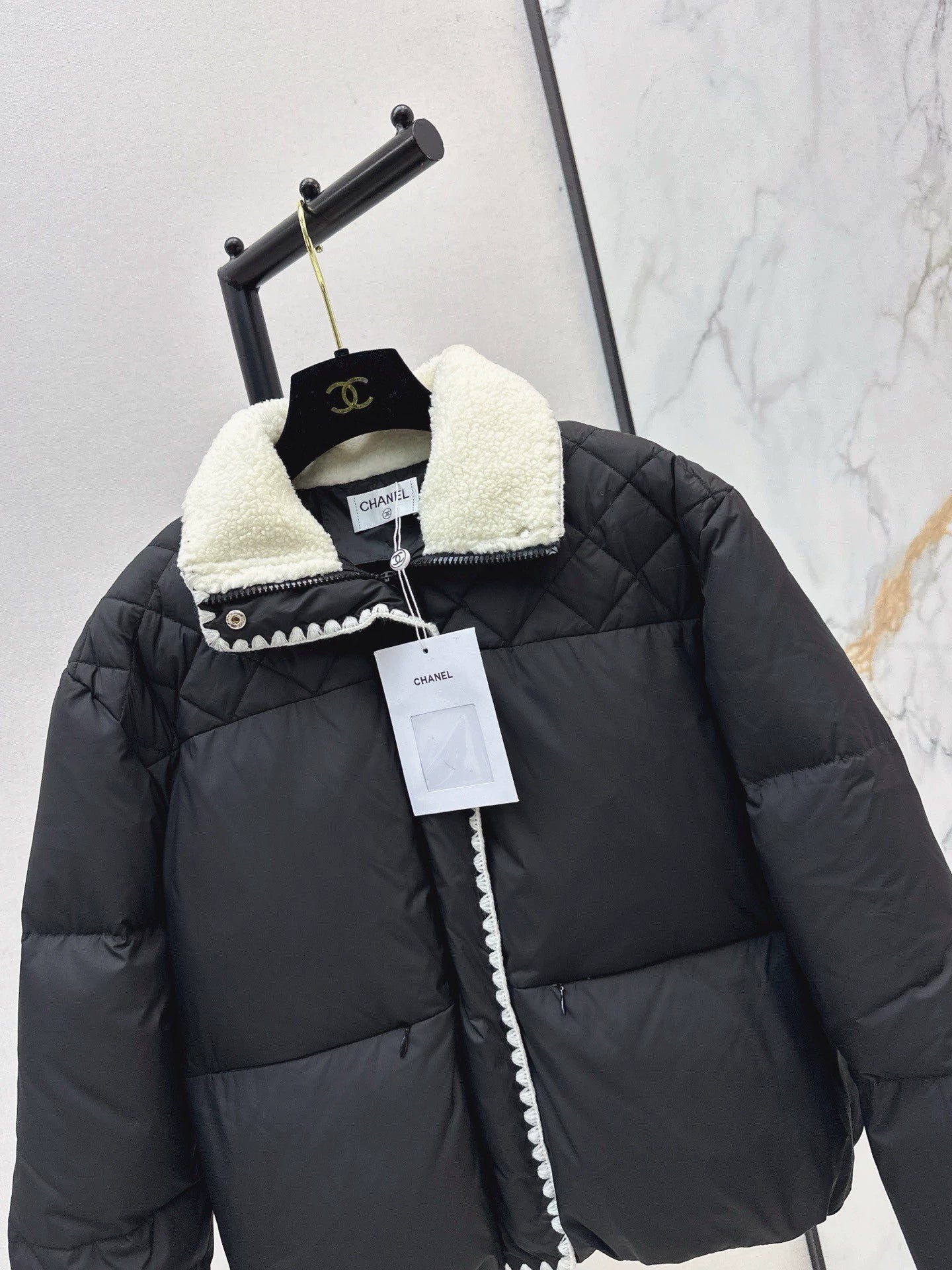 Standing collar down jacket