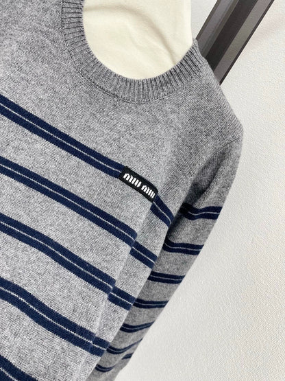 25fw Striped wool knitted sweater