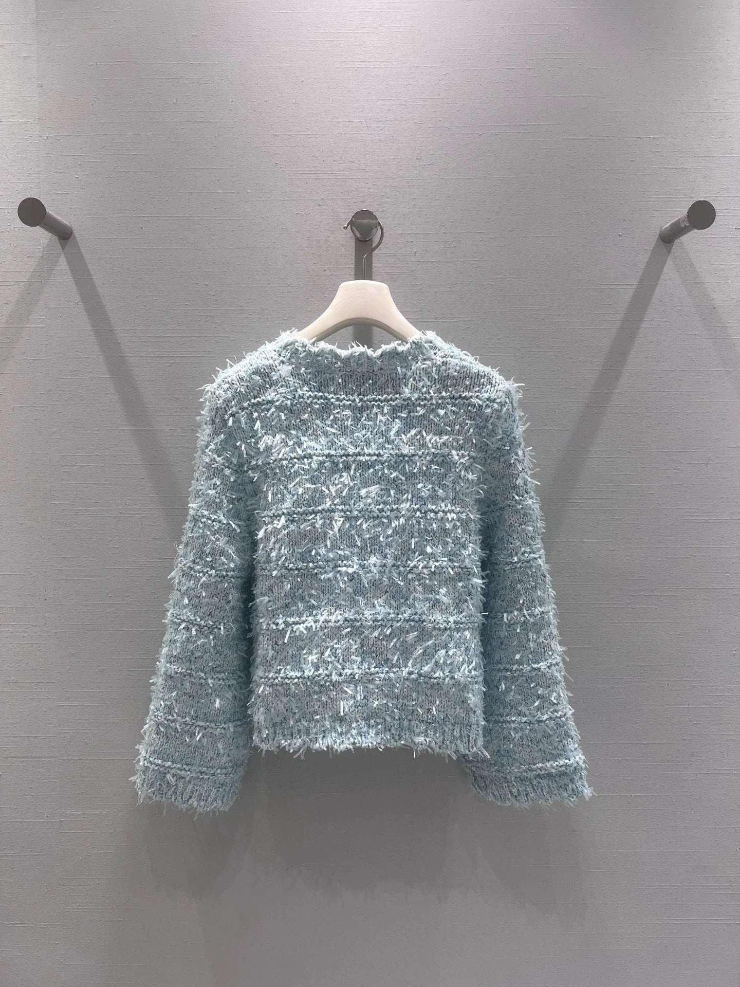 Wool blend tweed cardigan