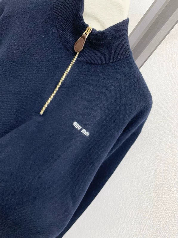 25fw Half zip cashmere sweater