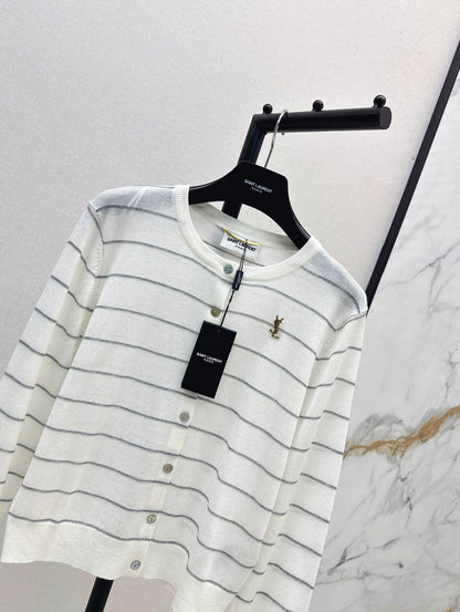 25fw Striped knitted cardigan