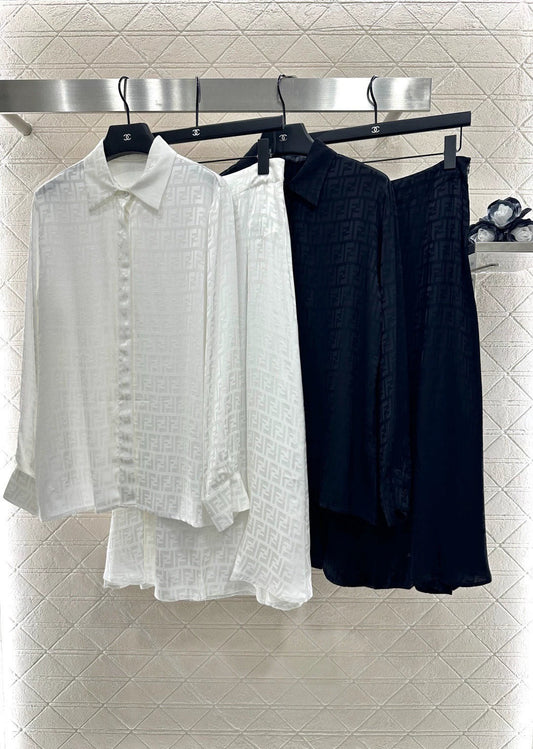 25fw Jacquard shirt half skirt set