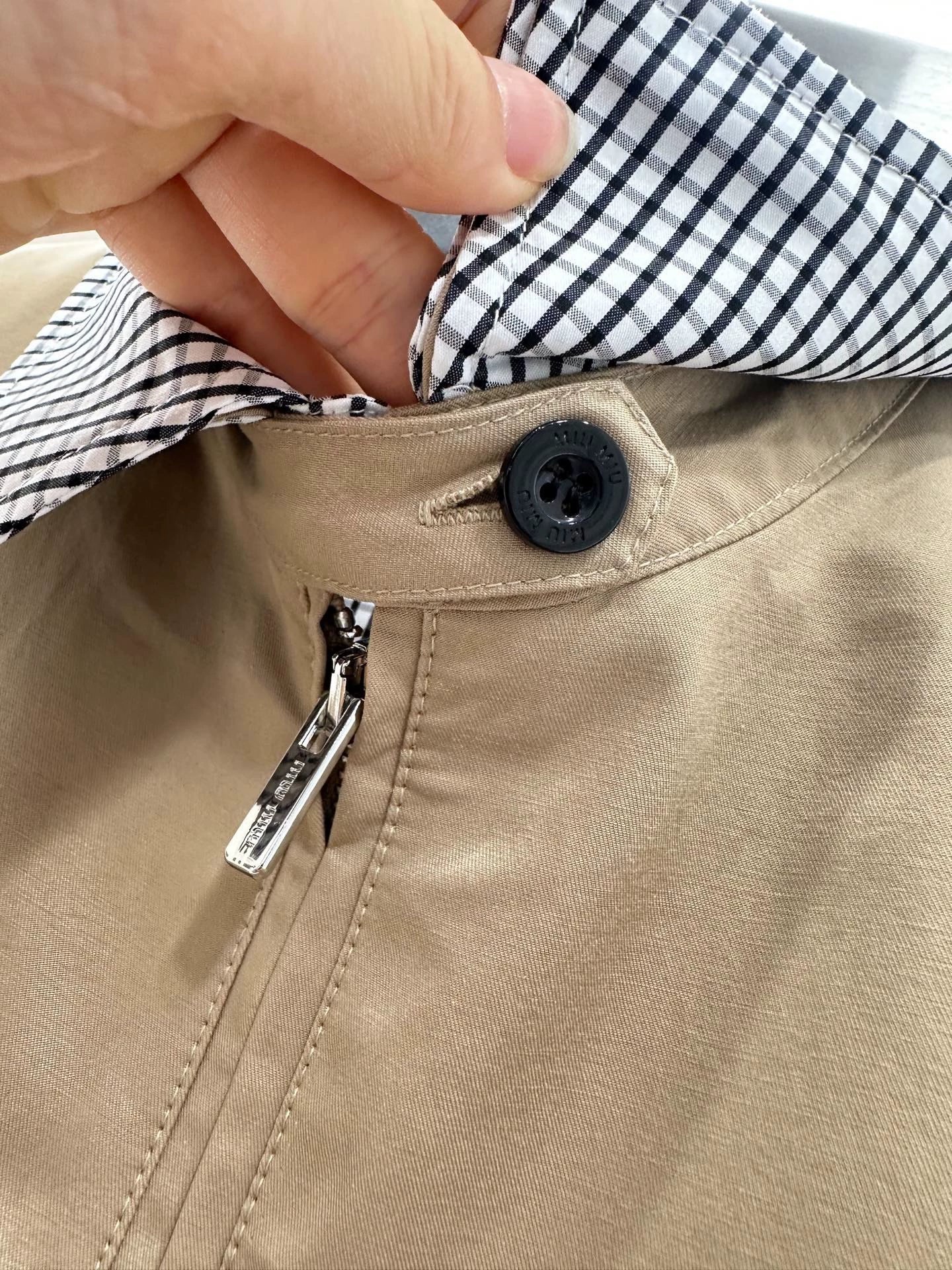 25fw Plaid collar zipper jacket jacket