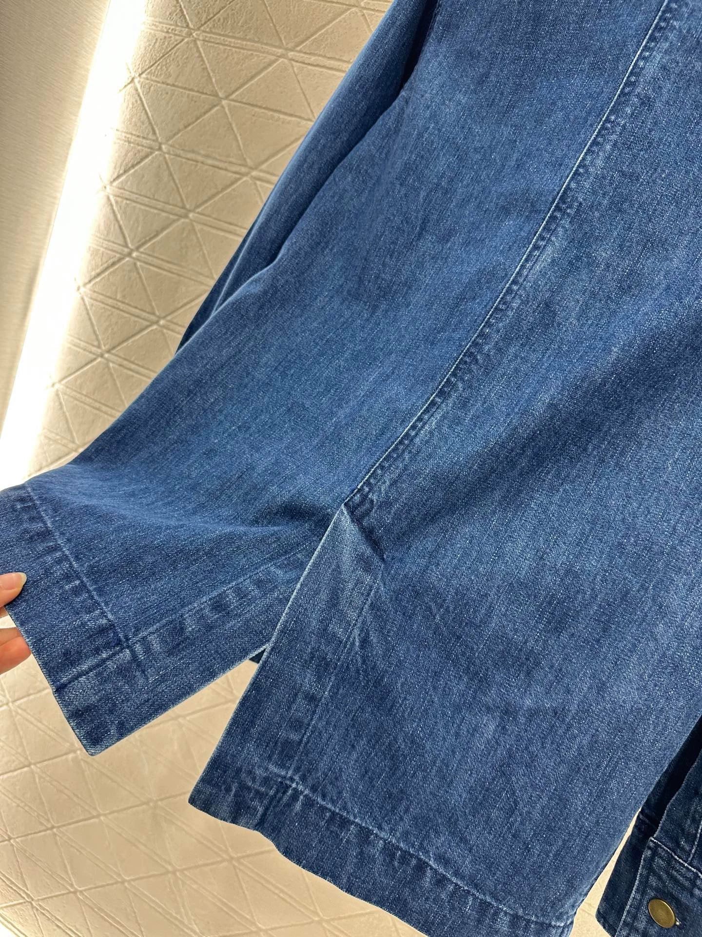 25fw Spliced leather silhouette denim jacket