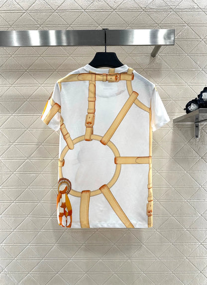 25fw Chain buckle printed T-shirt