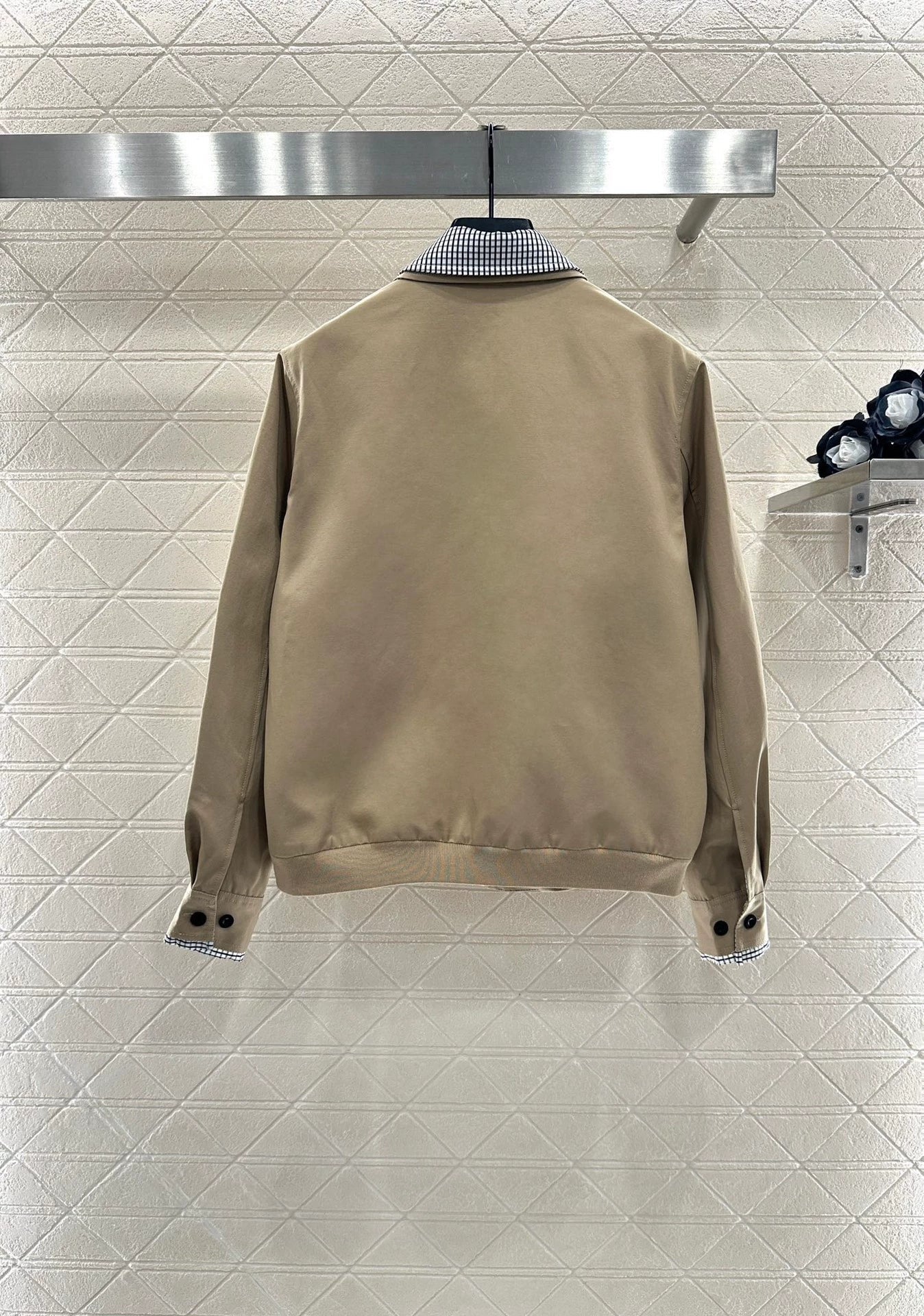 25fw Plaid collar zipper jacket jacket