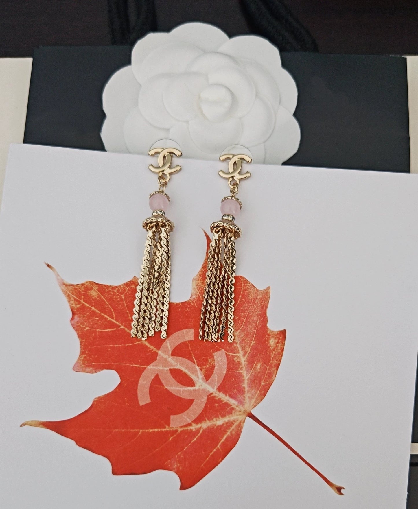 Pink tassel earrings