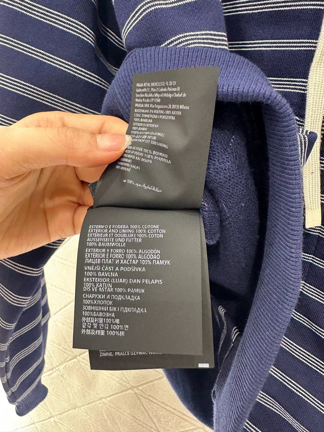 25fw Hooded zip-up striped jacket(BROWN/BLUE)