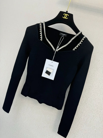 black knit sweater