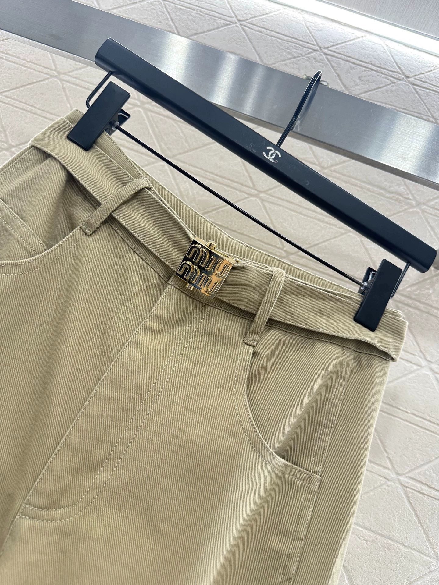 25fw Belt casual wide leg pants