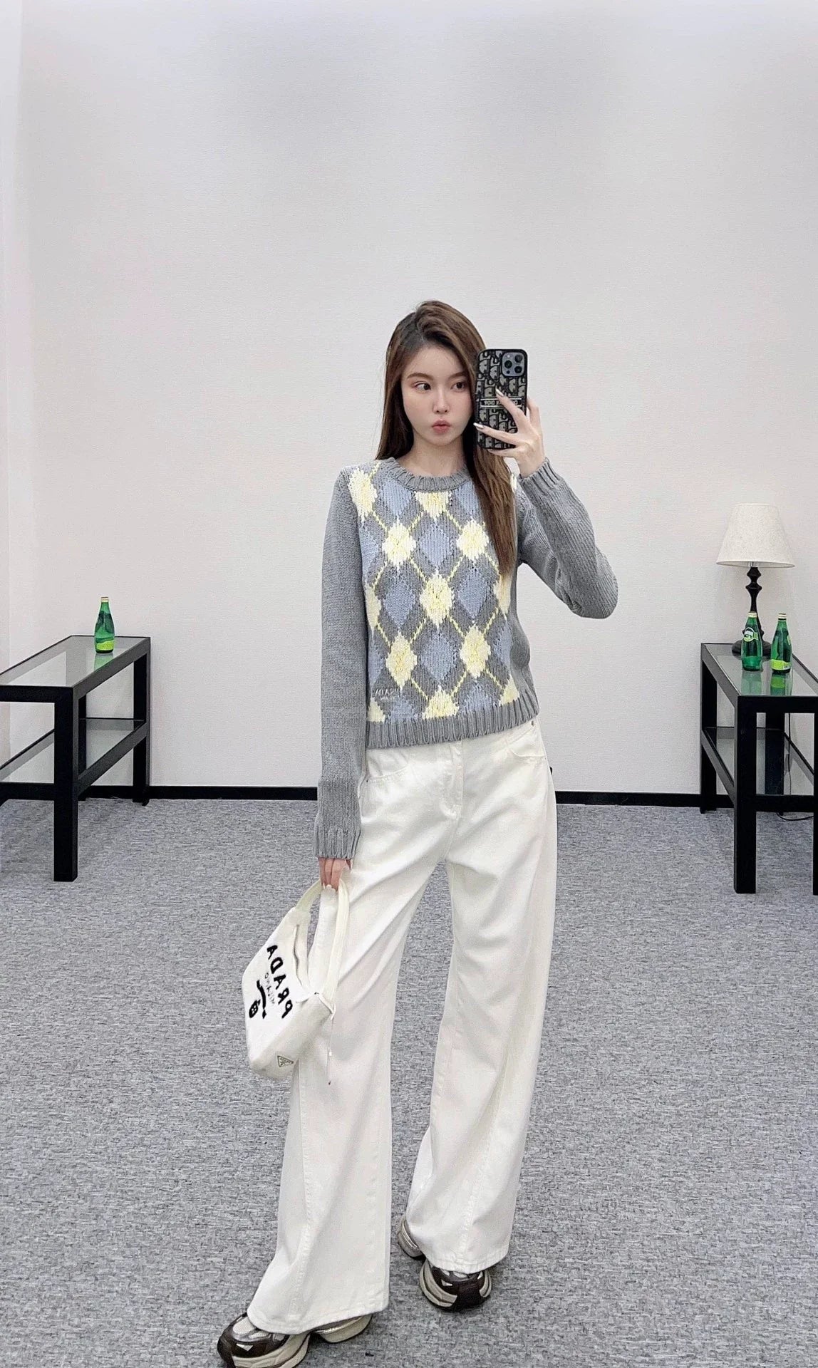 25fw Diamond Knitted Long Sleeve