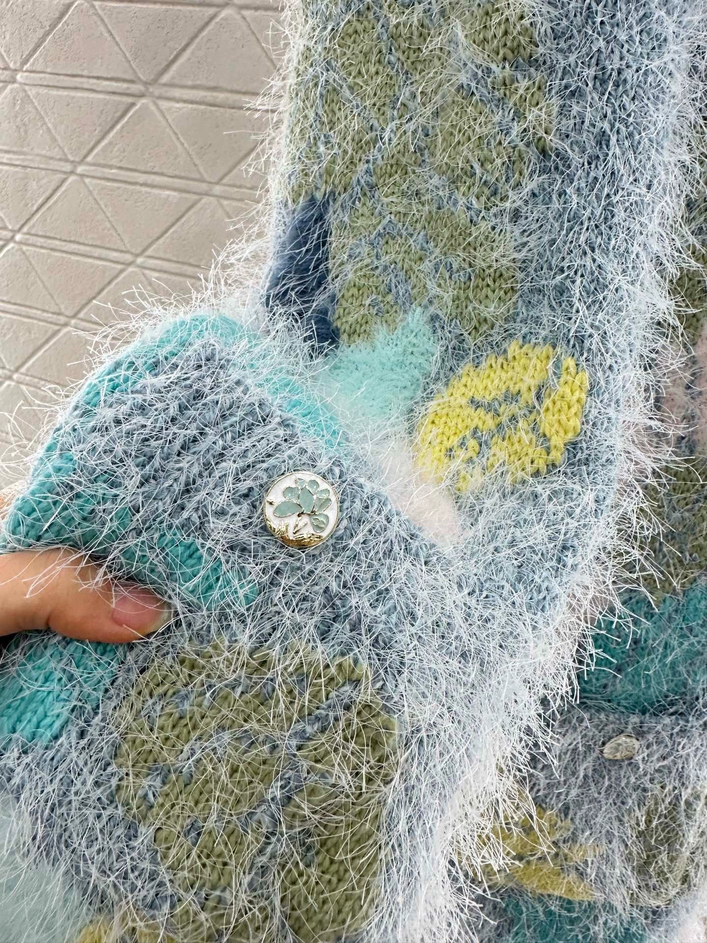 25fw Mohair knitted scarf