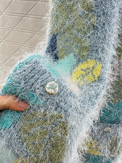 25fw Mohair knitted scarf