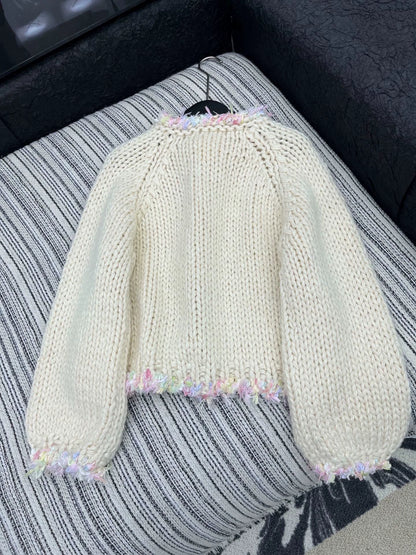 25fw Big diamond button round neck jacket