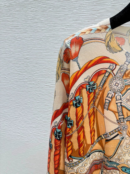 Horse head pattern knitted sweater