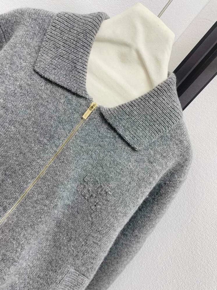 Wool zipper cardigan