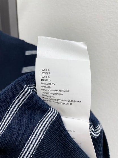 25fw Striped lapel knit sweater